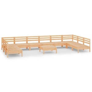 vidaXL, vidaXL 11-tlg. Garten-Lounge-Set Massivholz Kiefer, 