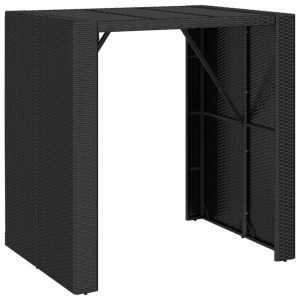 vidaXL, vidaXL Bartisch mit Glasplatte Schwarz 105x80x110 cm Poly Rattan, vidaXL Bartisch mit Glasplatte Schwarz 105x80x110 cm Poly Rattan
