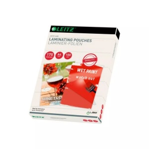 Leitz, Leitz Laminierfolie A4 175 ?m, Mediengewicht, LEITZ Laminiertasche A4 16933 glanz, 175my 100 Stk