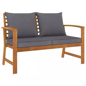 vidaXL, vidaXL Gartenbank 120 cm mit Dunkelgrauen Kissen Massivholz Akazie, vidaXL Gartenbank 120 cm mit Dunkelgrauen Kissen Massivholz Akazie