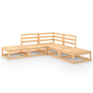 vidaXL, vidaXL 5-tlg. Garten-Lounge-Set Kiefer Massivholz, vidaXL 5-tlg. Garten-Lounge-Set Massivholz Kiefer