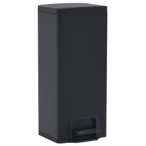 vidaXL, vidaXL Mülleimer mit Pedal Anti-Fingerabdruck 30 L Schwarz Edelstahl