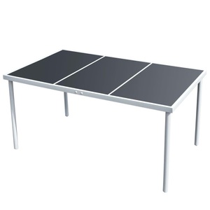 Diverse Hardware, Garten-Esstisch 150 x 90 x 74 cm Schwarz, vidaXL Gartentisch 150x90x74 cm Schwarz Stahl