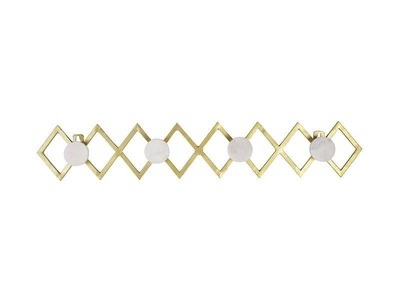 Vente-unique, Wandgarderobe Perlita Metall Marmor Unisex Gold ONE SIZE, 