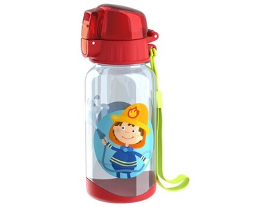 Haba, Haba Trinkflasche FEUERWEHR 0,4l in transparent, HABA Trinkflasche Feuerwehr