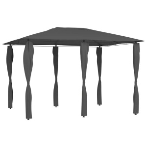 vidaXL, vidaXL Pavillon mit Pfostenabdeckungen 3x4x2,6 m Anthrazit 160 g/m², vidaXL Pavillon mit Pfostenabdeckungen 3x4x2,6 m Anthrazit 160 g/m²