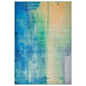 Beliani, Beliani Teppich blau-grün 160 x 230 cm SUSUZ, Beliani - Teppich aus Polyester Modern SUSUZ, 160X230CM, Rauch