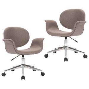 vidaXL, vidaXL Drehbare Esszimmerstühle 2 Stk. Taupe Stoff, vidaXL Esszimmerstühle 2 Stk. Drehbar Taupe Stoff