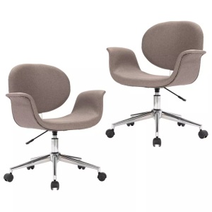 vidaXL, vidaXL Drehbare Esszimmerstühle 2 Stk. Taupe Stoff, vidaXL Esszimmerstühle 2 Stk. Drehbar Taupe Stoff