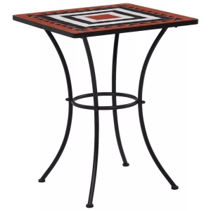 Diverse Hardware, Mosaik-Bistrotisch Terrakotta und Weiss 60 cm Keramik