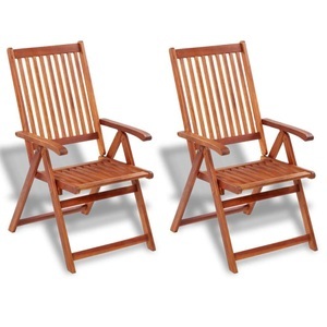 vidaXL, vidaXL Gartenstühle 2 Stk. Klappbar Akazie Massivholz Braun, vidaXL Gartenstühle 2 Stk. Klappbar Akazie Massivholz Braun