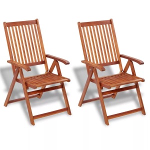 vidaXL, vidaXL Gartenstühle 2 Stk. Klappbar Akazie Massivholz Braun, vidaXL Gartenstühle 2 Stk. Klappbar Akazie Massivholz Braun