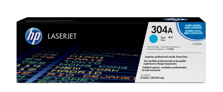 Hp, Original Tonerpatrone cyan HP No. 304A, CC531A, Toner cyan 304A (CC531A)