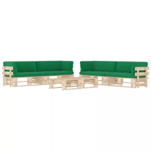 vidaXL, vidaXL 6-tlg. Paletten-Lounge-Set mit Kissen Kiefernholz Imprägniert, vidaXL 6-tlg. Paletten-Lounge-Set mit Kissen Imprägniertes Kiefernholz