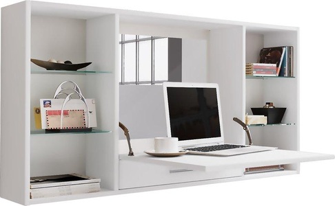 VCM, Schminktisch Wand Frisiertisch Schminkschrank Wandregal Spiegel Teala Schminktisch Wand Frisiertisch Schminkschrank Wandregal Spiegel Teala, MID.YOU Schreibtisch 115/19,7/60 cm in weiss , Teala , Metall , 19.7x60 cm , melaminharzbeschichtet,Nachbildung , 000657019005
