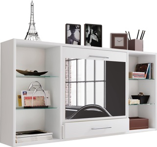 VCM, Schminktisch Wand Frisiertisch Schminkschrank Wandregal Spiegel Teala Schminktisch Wand Frisiertisch Schminkschrank Wandregal Spiegel Teala, MID.YOU Schreibtisch 115/19,7/60 cm in weiss , Teala , Metall , 19.7x60 cm , melaminharzbeschichtet,Nachbildung , 000657019005