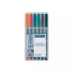 Staedtler, Staedtler Folienstift Lumocolor 315, Staedtler Lumocolor, non-permanent, Universalstift, 1mm, M, 315-WP6, (6-farbig assortiert)