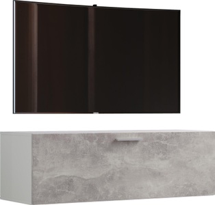 VCM, Holz TV Wandboard Hänge Lowboard Fernsehschrank hängend Wandschrank Tisch Fernso Holz TV Wandboard Hänge Lowboard Fernsehschrank hängend Wandschrank Tisch Fernso, VCM - TV Möbel | Wandboard Lowboard hängend Maße H. 40 x T. 36 cm Wandschrank Fernso, 115cm, Weiss