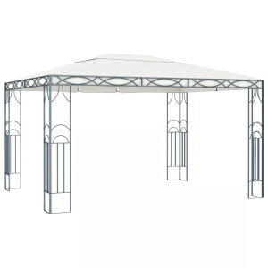 vidaXL, vidaXL Pavillon 400 x 300 cm Cremeweiß, vidaXL Pavillon 400 x 300 cm Cremeweiß