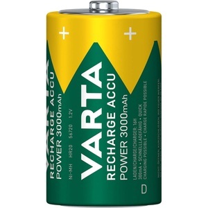 Varta, RECHARGE Power Mono D NiMH Akku mit 3000mAh - 2 Stück, VARTA 2er-Set NiMH-Mono-Akku RECHARGE ACCU Power 3000 mAh, D, HR20