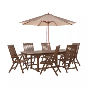 Beliani, Gartentisch Set aus Akazienholz Rustikal AMANTEA Gartentisch Set aus Akazienholz Rustikal AMANTEA, 