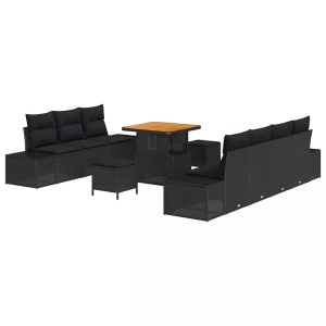 vidaXL, VidaXL - Garten-sofa poly-rattan, One Size, Schwarz