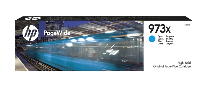 Hp, HP 973X F6T81Ae PageWide Tintenpatrone cyan, HP 973X Original Tintenpatrone F6T81AE Cyan