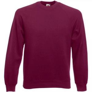 Fruit Of The Loom, Fruit of the Loom Rundhalspullover »Belcoro® Pullover / Sweatshirt«, Fruit of the Loom - Raglanärmeln Belcoro® Pullover, für Herren, Pflaume, Größe S