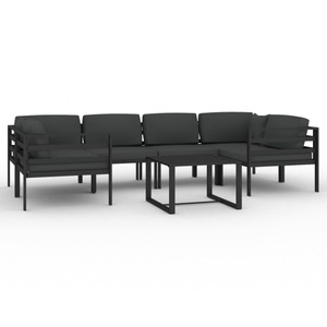 vidaXL, vidaXL 7-tlg. Garten-Lounge-Set mit Kissen Aluminium Anthrazit
