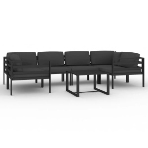 vidaXL, vidaXL 7-tlg. Garten-Lounge-Set mit Kissen Aluminium Anthrazit
