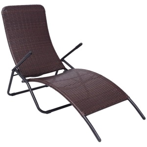 Diverse Hardware, Sonnenliege Klappbar Poly Rattan Braun