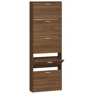 vidaXL, vidaXL Schuhschrank Braun Eichen-Optik 59x17x169 cm Holzwerkstoff, vidaXL Schuhschrank Braun Eichen-Optik 59x17x169 cm Holzwerkstoff