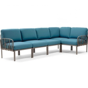 Nardi, Nardi - 5-Sitzer Sofa Komodo Dunkles Beige - Blau(135,5 x 294 x 78/154 cm), Gartenlounge Komodo (5-tlg) braun blau