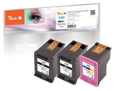 Peach, Peach Spar Pack Plus Druckköpfe kompatibel zu HP No. 305, 3YM61AE*2, 3YM60AE, Peach HP 305 3 Druckköpfe (2*bk, col) ersetzt HP No. 305, 3YM61AE*2, 3YM60AE für z.B. HP DeskJet 2720, HP DeskJet 2710, HP Envy 6010, HP DeskJet 2700