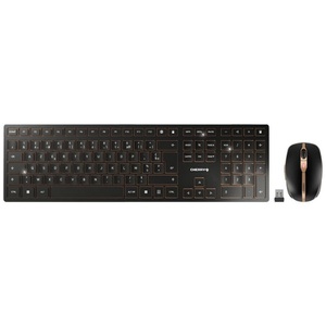Cherry, DW 9100 SLIM, Desktop-Set, CHERRY JD-9100FR-2 Kabellos, Funk Tastatur, Maus-Set Französisch, AZERTY Schwarz