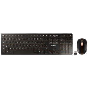 Cherry, DW 9100 SLIM, Desktop-Set, CHERRY JD-9100FR-2 Kabellos, Funk Tastatur, Maus-Set Französisch, AZERTY Schwarz