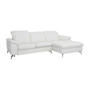 Vente-unique, Relaxsofa Ecksofa Leder Ecke Rechts LISMORE Relaxsofa Ecksofa Leder Ecke Rechts LISMORE, Vente-unique - Relaxsofa Ecksofa Leder Ecke Rechts LISMORE, One Size, Weiss