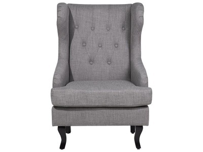 Beliani, Sessel Aus Polyester Retro Alta Unisex ONE SIZE, Beliani - Ohrensessel aus Polyester Retro ALTA, One Size, Taubengrau