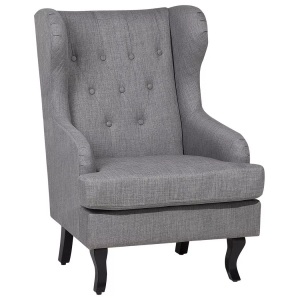 Beliani, Sessel Aus Polyester Retro Alta Unisex ONE SIZE, Beliani - Ohrensessel aus Polyester Retro ALTA, One Size, Taubengrau