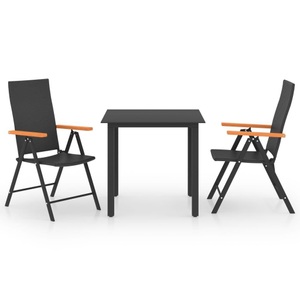 vidaXL, vidaXL 3-tlg. Garten-Essgruppe Schwarz und Braun
