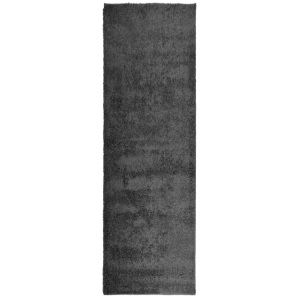 vidaXL, vidaXL Teppich Shaggy Hochflor Modern Anthrazit 80x250 cm