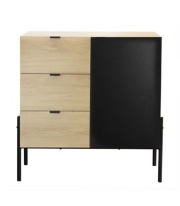 VEDIA, Kommode mit 3 Schubladen, B 79 cm, Holz/schwarz, Kommode mit 3 Schubladen, B 79 cm, Holz/schwarz