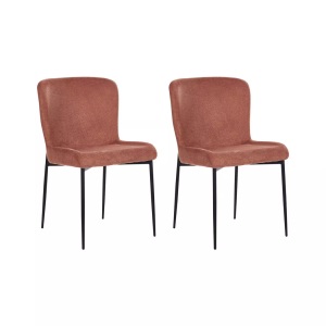 Beliani, Set mit 2 Stühlen aus Polyester Modern ADA Set mit 2 Stühlen aus Polyester Modern ADA, Beliani - Esszimmerstuhl 2er Set aus Polyester Modern ADA, One Size, Camel