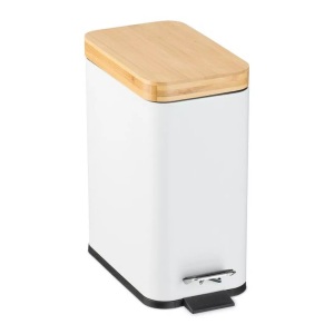 B2X, B2X - Mülleimer für Badezimmer 5 Liter mit Bambusdeckel, 33 x cm, B2X - Mülleimer für Badezimmer 5 Liter mit Bambusdeckel, 33 x cm