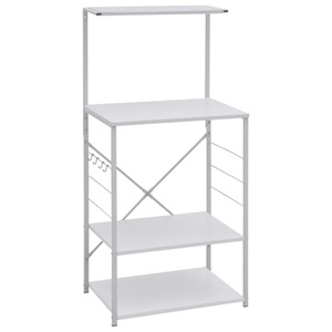 vidaXL, vidaXL Mikrowellenregal Weiß 60×39,6×123 cm Spanplatte, vidaXL Mikrowellenregal Weiß 60x39,6x123 cm Holzwerkstoff