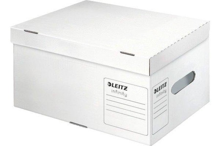 Leitz, LEITZ Archiv- und Transportbox mit Klappdeckel, Leitz Archiv-Box Infinity, weiss, mit Deckel 355mm x 255mm x 190mm, 6105-00-00