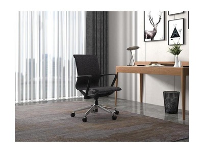 Vente-unique, Bürostuhl - Stoff & PA-GF - Grau meliert - LACITY Bürostuhl - Stoff & PA-GF - Grau meliert - LACITY, 
