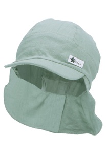 Sterntaler, Sterntaler Sommermütze Leinencharakter Grün Gr. 47, Schirmmütze COTTON mit Nackenschutz in grün