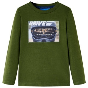 vidaXL, vidaXL Kinder-Langarmshirt Dunkles Khaki 140, vidaXL Kinder-Langarmshirt Dunkles Khaki 140