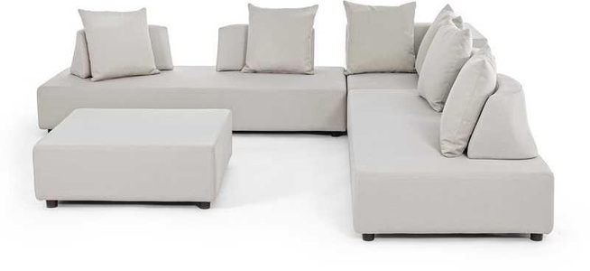 mutoni Garten Deluxe, Gartenlounge Eckkombination mit Kissen Piper sand (4-tlg), Gartenlounge Eckkombination mit Kissen Piper sand (4-tlg)